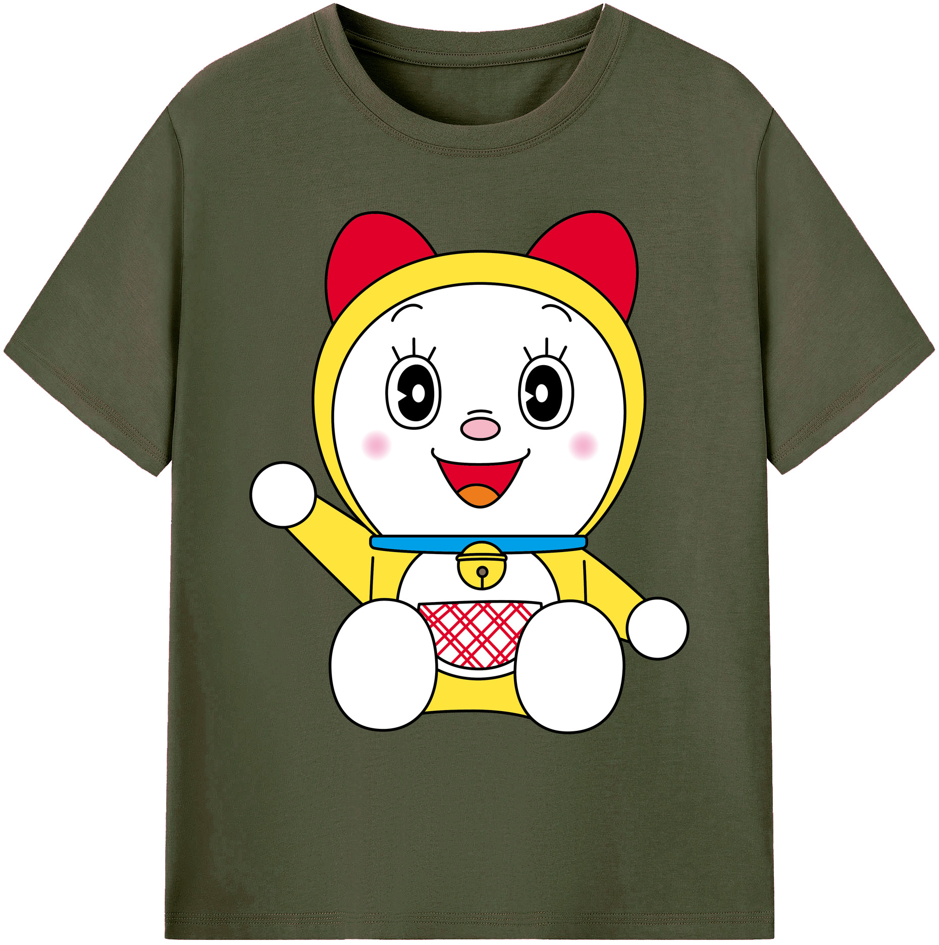 （画像用） ドラえもん ドラミ Doraemon Dorami 綿100％ メンズ半袖Tシャツ｜肌触りやわらか＆通気性